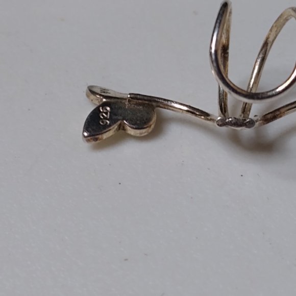 925 Silver Butterfly Single Ear Cuff (Right Ear) - Picture 10 of 11